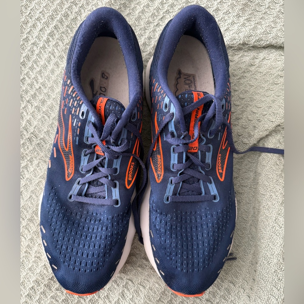 Brooks Navy and Orange Athletic Shoes
